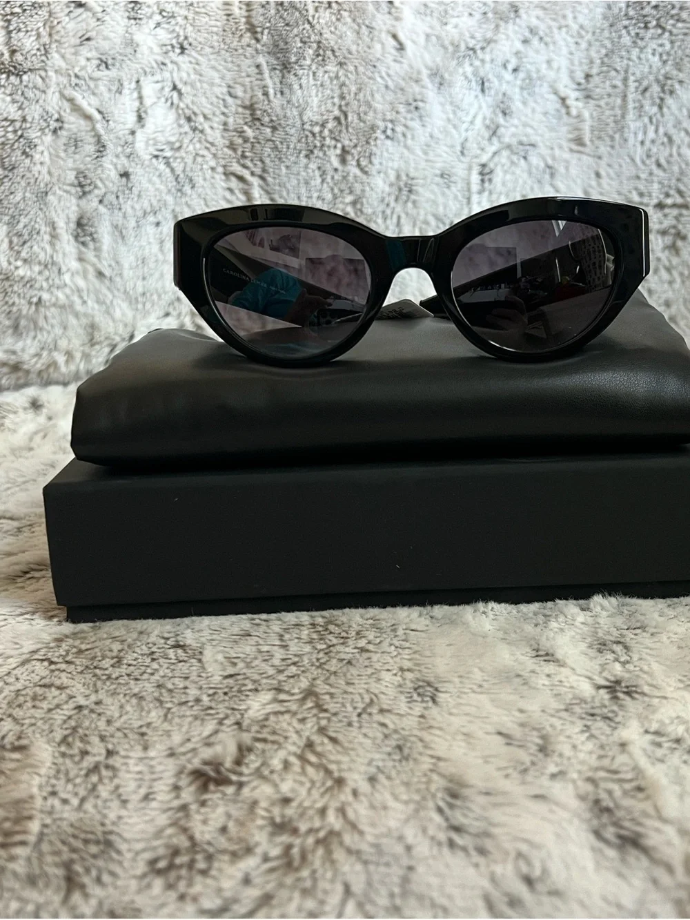 Caroline Lemke Berlin Sleek Black Cat-Eye Women's Sunglasses
